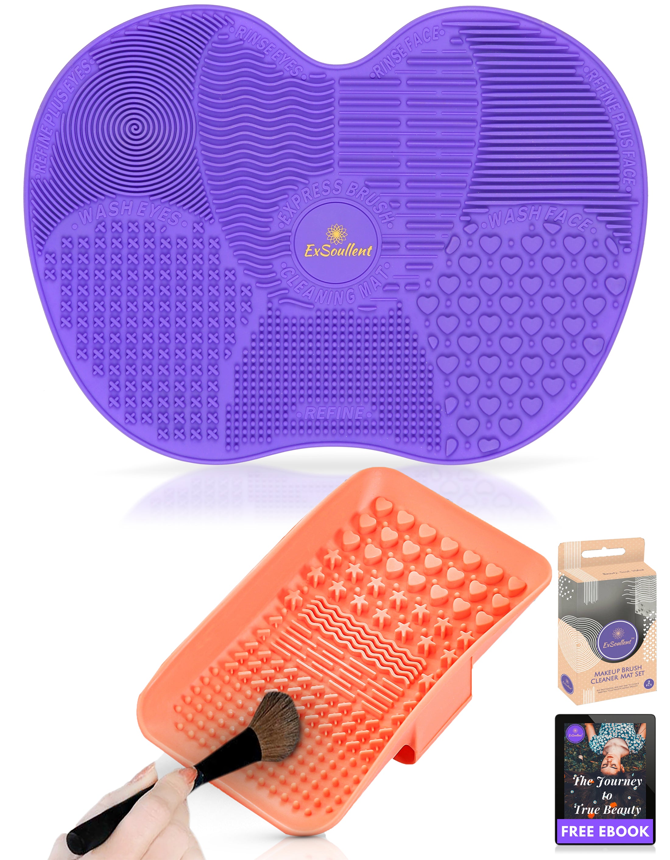 Skpblutn Kitchen Product Silicon Makeup Mat Makeup Cleaner Pad Cosmetic Mat  Portable Washing Tool Cleaning Brush Purple