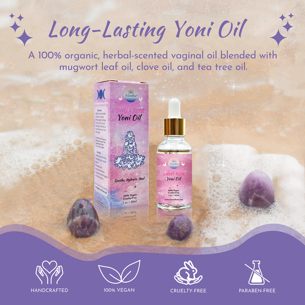 Organic Rose & Lavender Yoni Oil - 100% Natural Feminine Vaginal Serum ...